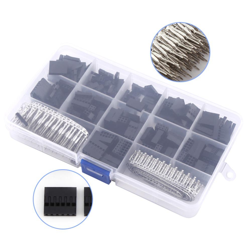 620PCS 2.54mm Pitch Jumper Wire Cable Storage Box Connector Housing Kit Electrical Equipments