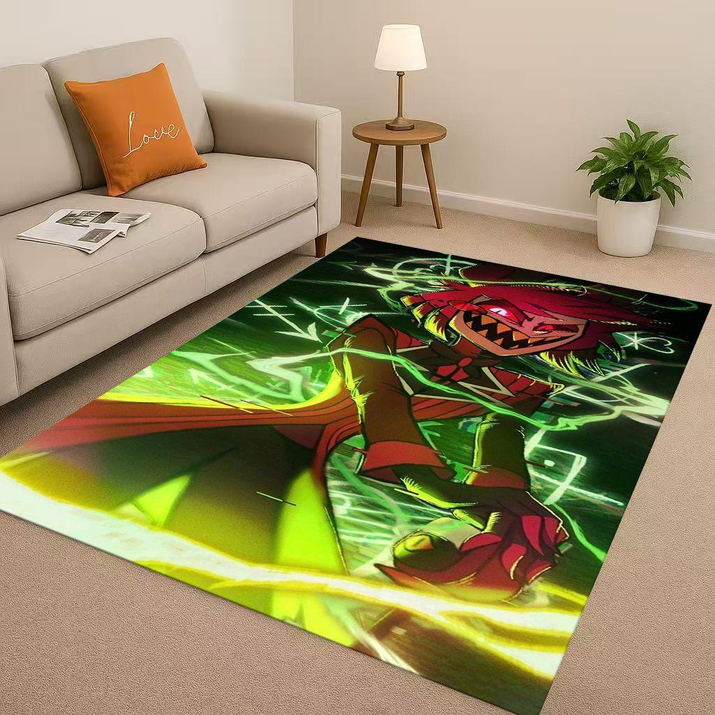 Cartoon H-Hazbin Hotel Angel Dust Alastor Living Room Non-Slip Area Rug Soft Carpet for Bedroom Sofa , Easy Clean Home Doormat