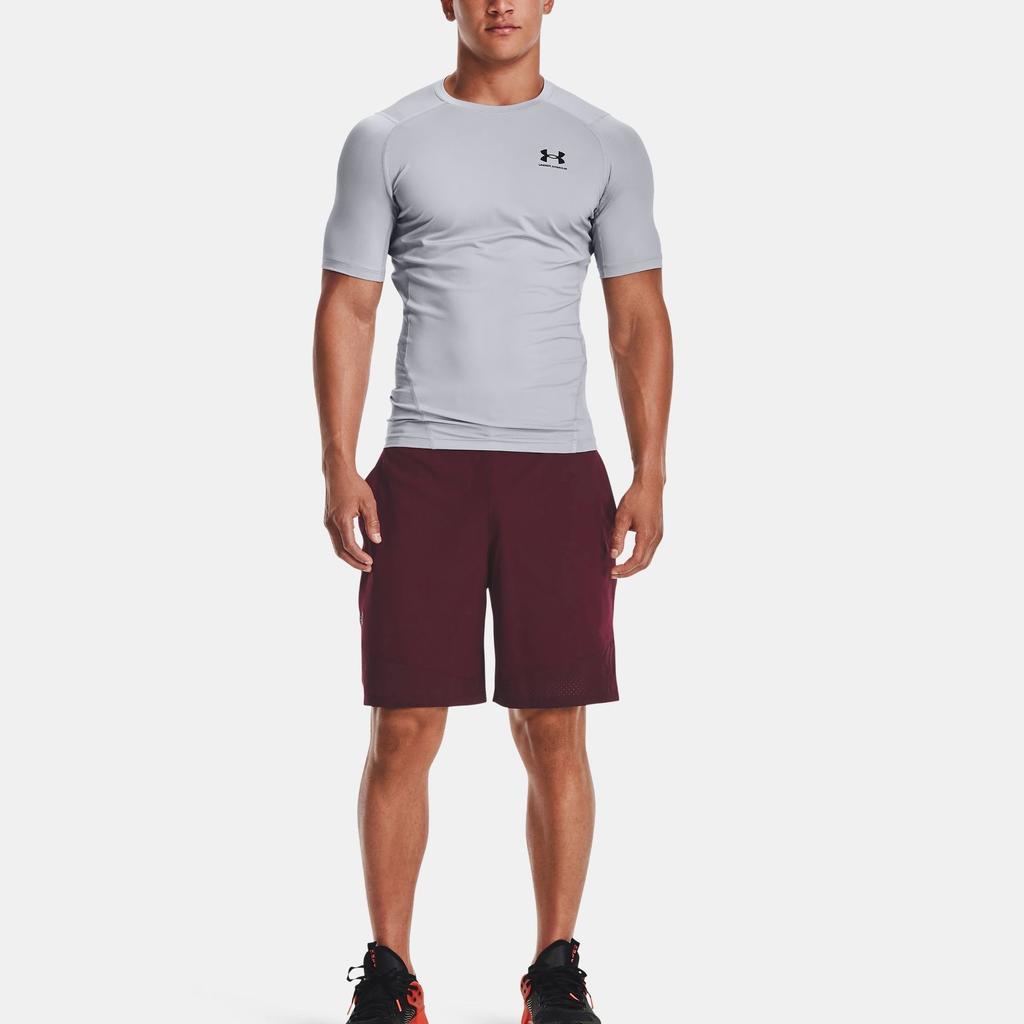 Under Armour Mens HeatGear® Short Sleeve Printed Crew Neck Casual Slim Fit T-Shirt Men Tops Gray 1361518-011