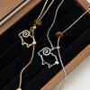 Geometric Y-Shaped Necklace Silver Color Charm Choker Necklaces New Sweater Chain  Gifts