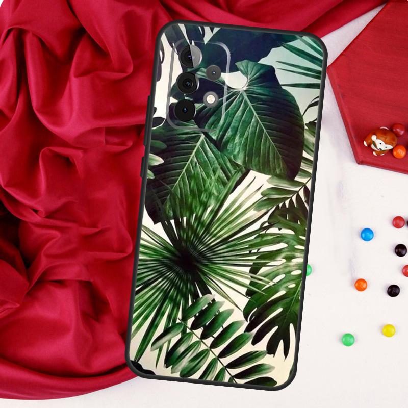 Monstera Leaves Palm Tree Flowers For Samsung Galaxy A55 A53 A33 A13 A35 A15 A36 A56 A26 A16 A22 A32 A52 A54 A34 A06 A05 Case