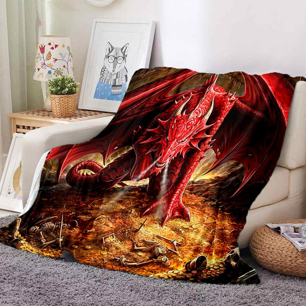 Dragon Flannel Blanket Throw Blanket Soft Warm Sofa Bed Camping Home Decor Unique Christmas Gift Cs92279