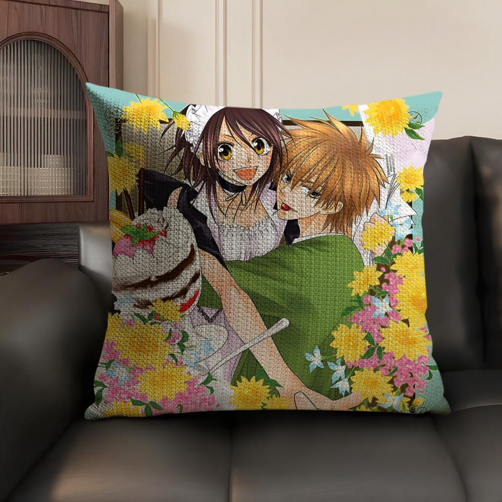 Loving Anime MMaid Sama Cushion Cover Natural Linen Organic Fabric DoubleSided Printing Sofa Home Decor Breathable