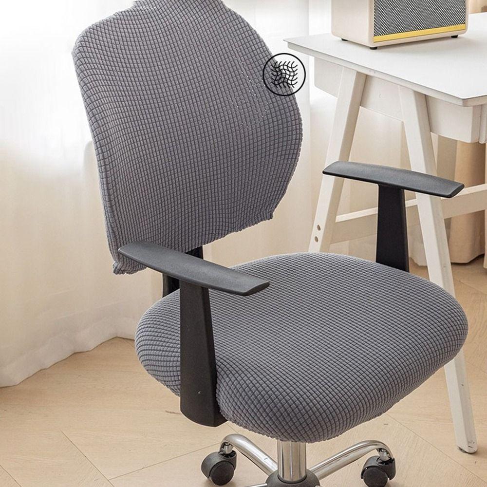 Corn Grain Computer Split Seat Cover Thicken Solid Color Chair Seat Covers Removable Dustproof Computer Chair Covers for Home
