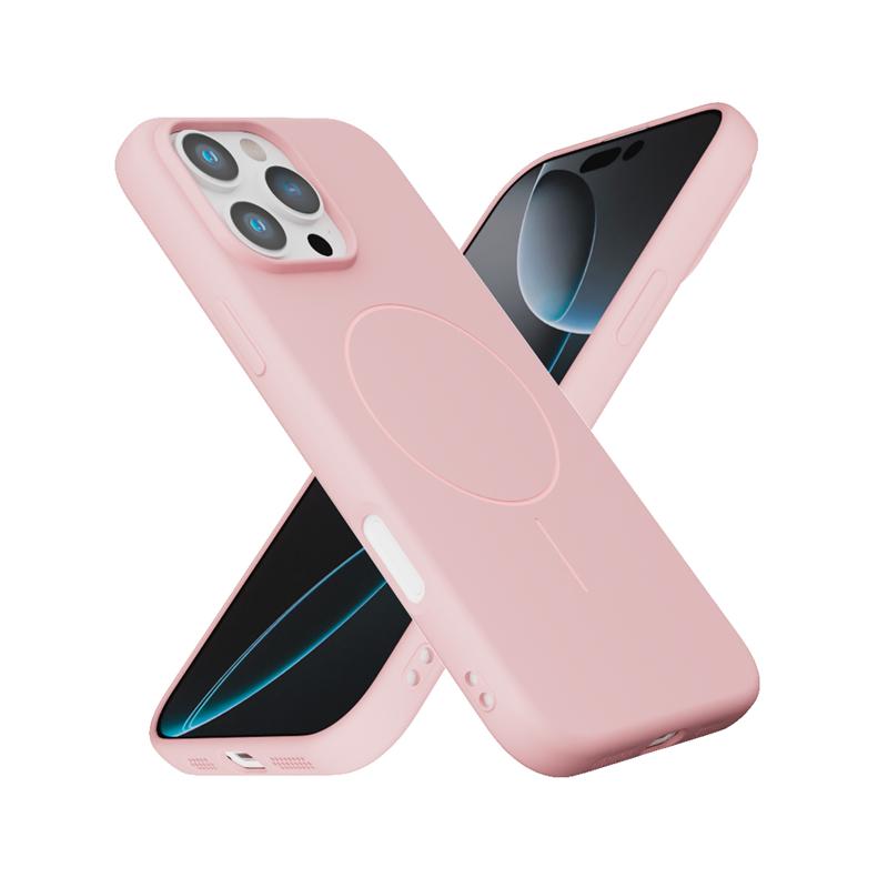 

Магнитный матовый чехол для iPhone 16e 17 16 15 Pro Max 14 Plus 13 12 для Magsafe Mag Safe 16Plus 16Pro Чехол для телефона Аксессуары iPhone 16e розовый