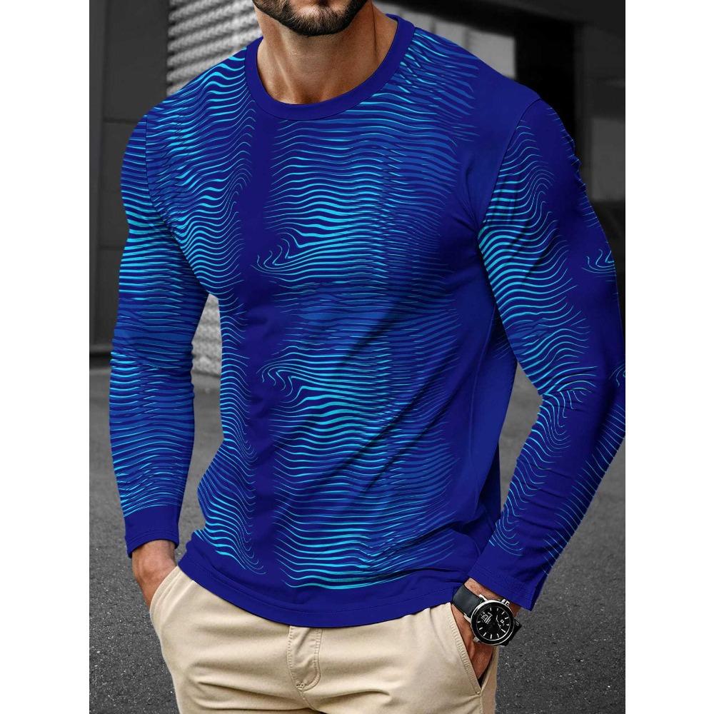 Men's Long Sleeved Casual Fashionable Simple Style Fashionable Versatile Comfortable Casual Plus Size Men's T-shirt