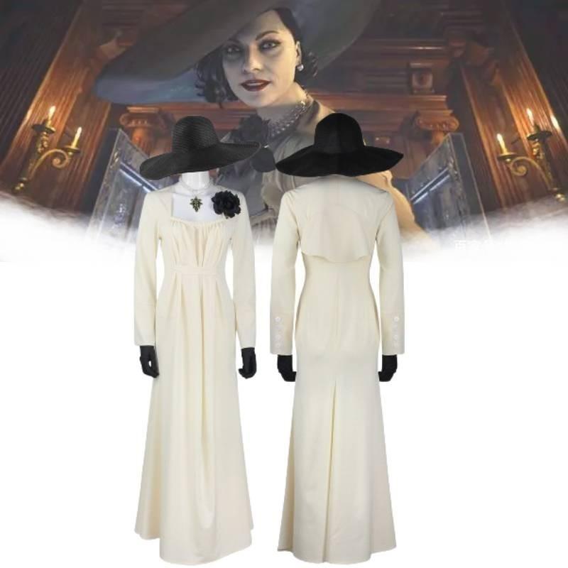 Halloween Cosplay Costume Biohazard 8 Village Vampire Lady Dimitrescu Dress Xs-xxxl