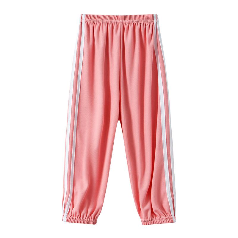 Children's Summer Solid Color Basic Sports Pants Boys Casual Joker Elastic Waist Girl Sweet and Lovely Mosquito Pants