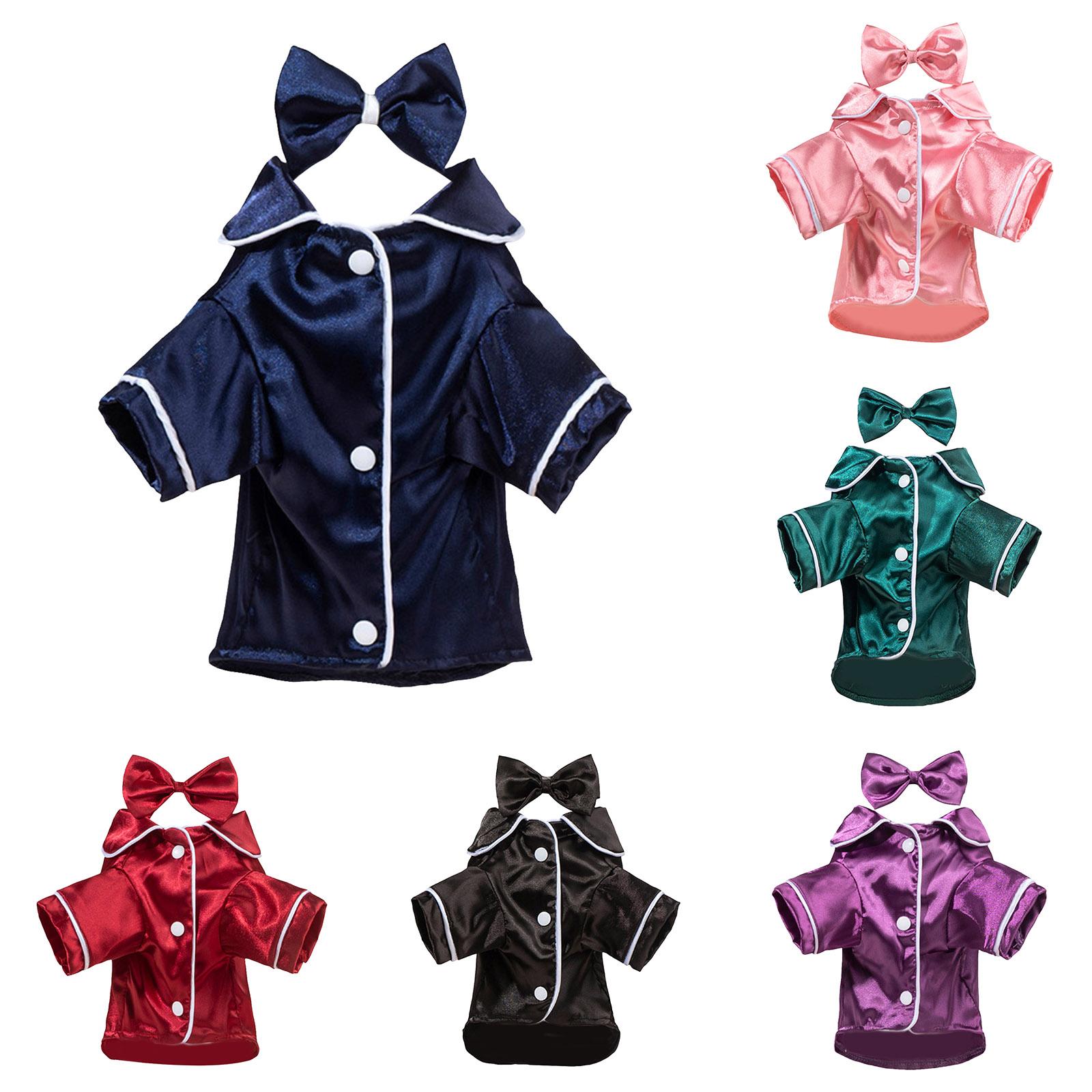 Dog Silk Pajamas Christmas Lapel Pet Pajamas And Chihuahua Pajamas Pajamas Comfortable And Breathable Two Pet Clothes Rack (as the picture,S)