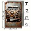 Letrero Metálico de Furgoneta Camper Vintage Decoración de Pared Símbolo de la Paz Póster de Aluminio