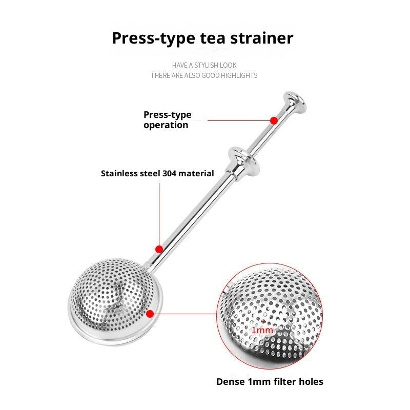Food Safe 304 Stainless Steel Telescopic Spherical Tea Filter Reusable Infuser for Tea Brewing Kitchen Baking
