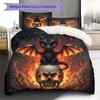 SkeletonDragon Pattern Bedding Quilt Set Quilt Cover Pillowcase Home Decoration Birthday Gift (1 * duvet cover + 2 * pillowcase, without core)