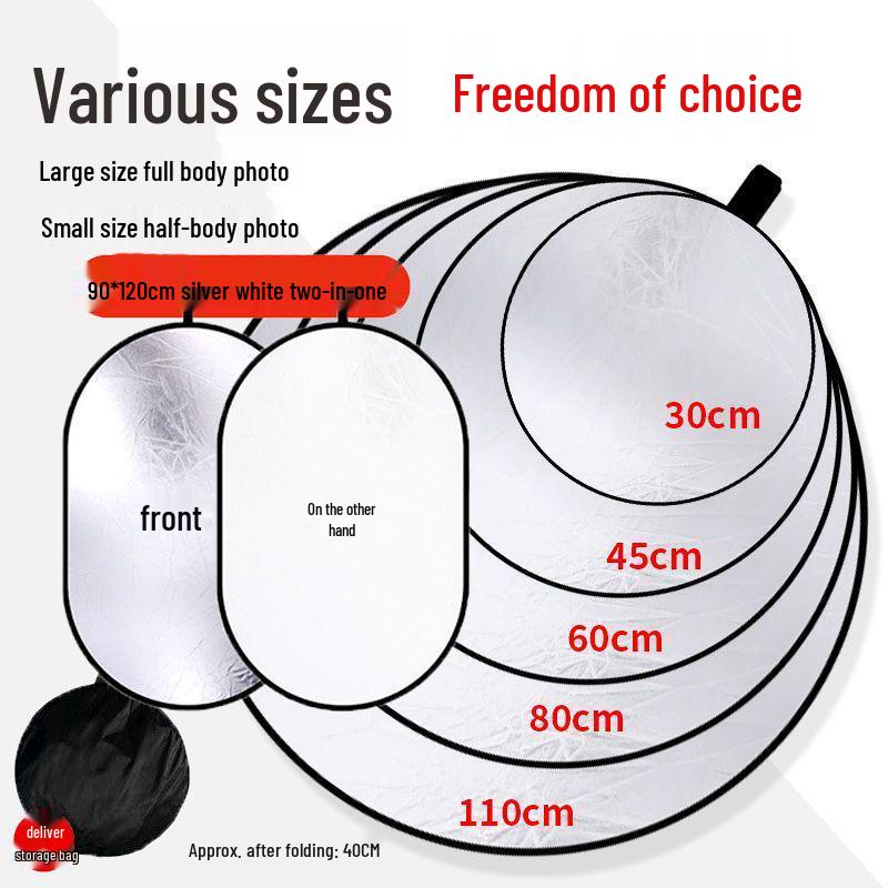 Large Foldable Reflector for Streaming, Photography, Travel & Camping