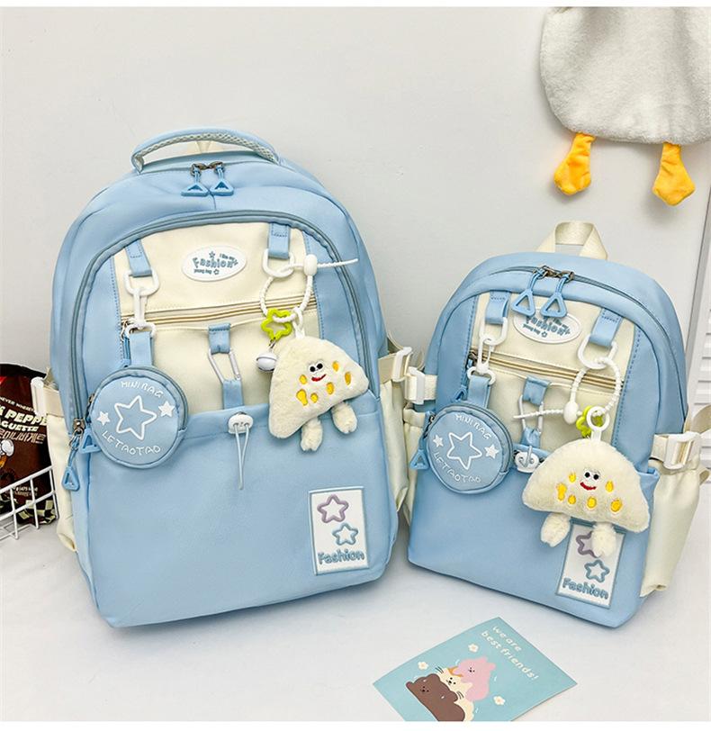 Schoolbag cute girl backpack primary school bag female large capacity junior high school backpack lightweight high value kindergarten bag