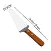 Stainless Steel Pizza Shovel Non-stick Pizza Paddle Spatula Wooden Handle Pizza Cheese Server Triangular Spade Cheese Shovel