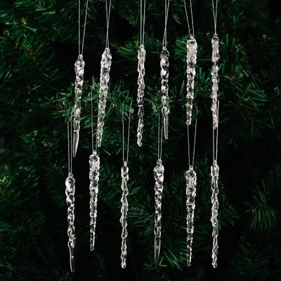 Acrylic Christmas Tree Ornaments Crystal Clear Transparent Ice Cone Pendant Hanging Pendants Creative Icicle Decorations