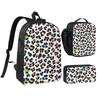 Orange Leopard Backpack Boys Girls BookBag School Bag Shoulder Bags 3ps Insulated Lunch Bag Pencil Case