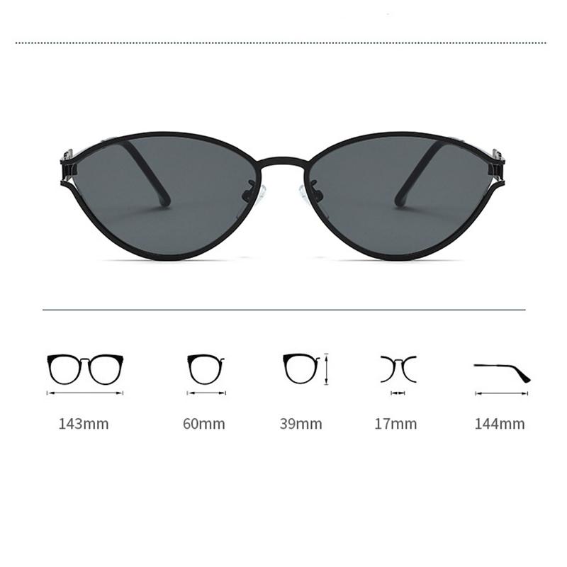 New Small Frame Cat Eye Fashion Trendy Personalized Metal Sunglasses Women's High-end Retro Sunglasses 15