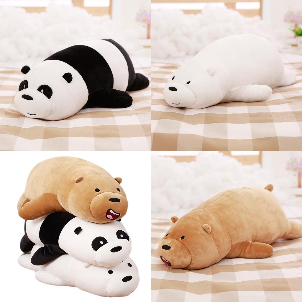 We Bare Bears Pillow Cartoon Bear Grizzly Bear Panda Soft Stuffed Plush Toy Doll Adorable And Cuddly