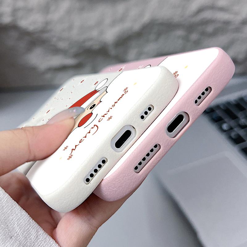 Festliches Guckender Weihnachtsmann Design Schutzhülle für iPhone 17 Pro Max Air 16 15 14 13 Muster TPU Weiche Handyhülle Abdeckung