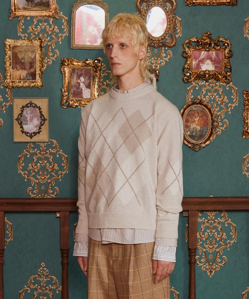 UNALLOYED Argyle Wool Knit / Oatmeal