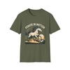 Unisex Softstyle T-Shirt White Horse Galloping Sunrise Power Motion Graphic