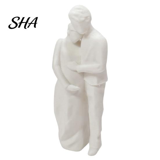 Romantic Home Accent 3D Printed Couple Figurine, Husband And Pregnant Wife Embrace Sculpture, Smooth Edge Figurine Lover Statue for Decor, Gifts