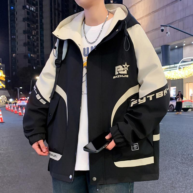 Men's Coat New Trendy Jacket Men's Hooded Loose Casual Jacket