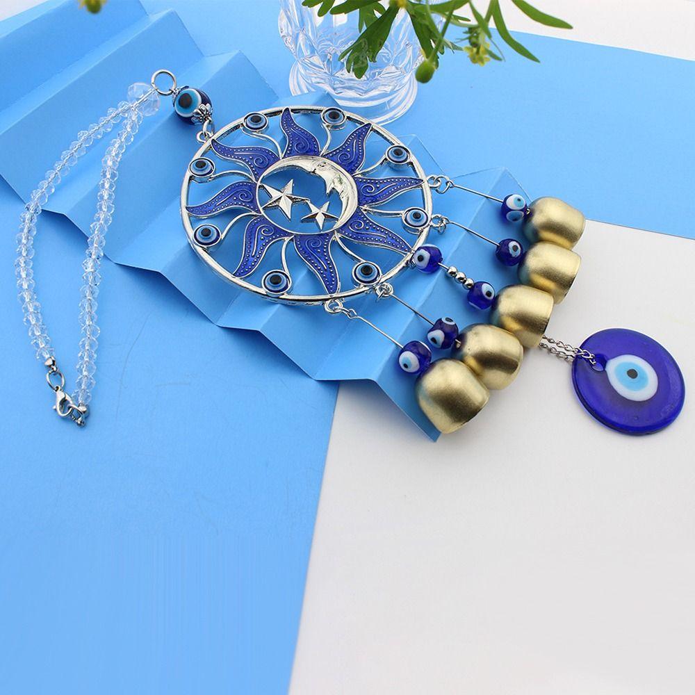 Retro Devil's Eye Blue Wind Chimes Lucky Charm Antique Style Garden Yard Decoration Blue Hanging Ornament Car Hanging Ornament