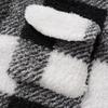 Flannel Shirt Jacket Men Plaid Button Down Teddy Winter Coats Lapel Oversized Warm Fuzzy Fleece Outwear With Pockets