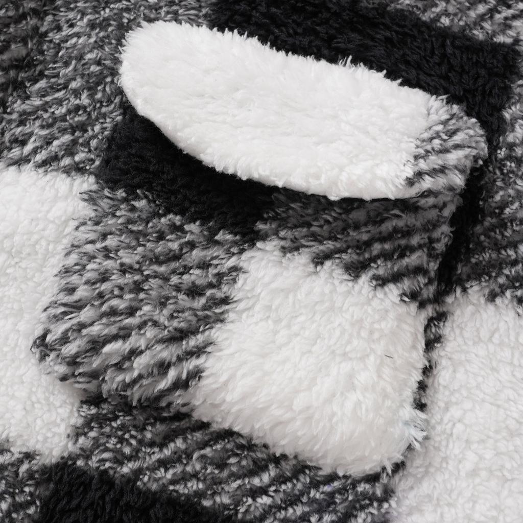 Flannel Shirt Jacket Men Plaid Button Down Teddy Winter Coats Lapel Oversized Warm Fuzzy Fleece Outwear With Pockets