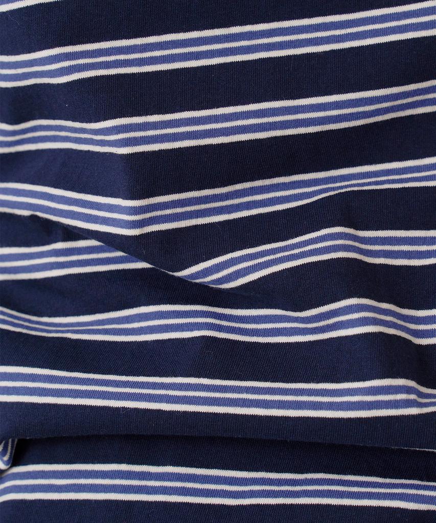 Sayu Striped Biscuit Short Sleeve T-Shirt Navy