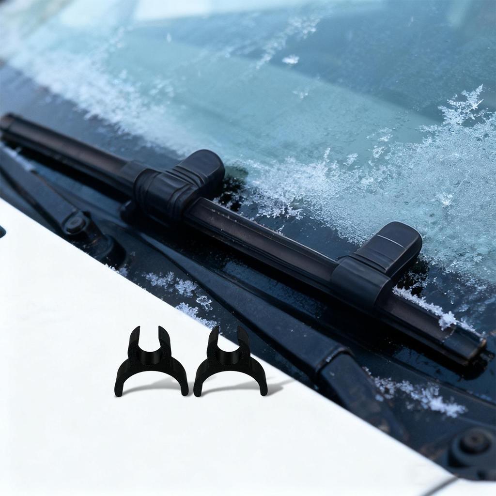 4 Stück Auto Frostschutz Scheibenwischer Gestelle Set 3D Gedruckt Frostschutz Scheibenwischer Wischer Schlauchklemme Frontscheibenwischer Befestigung Wischerklemme