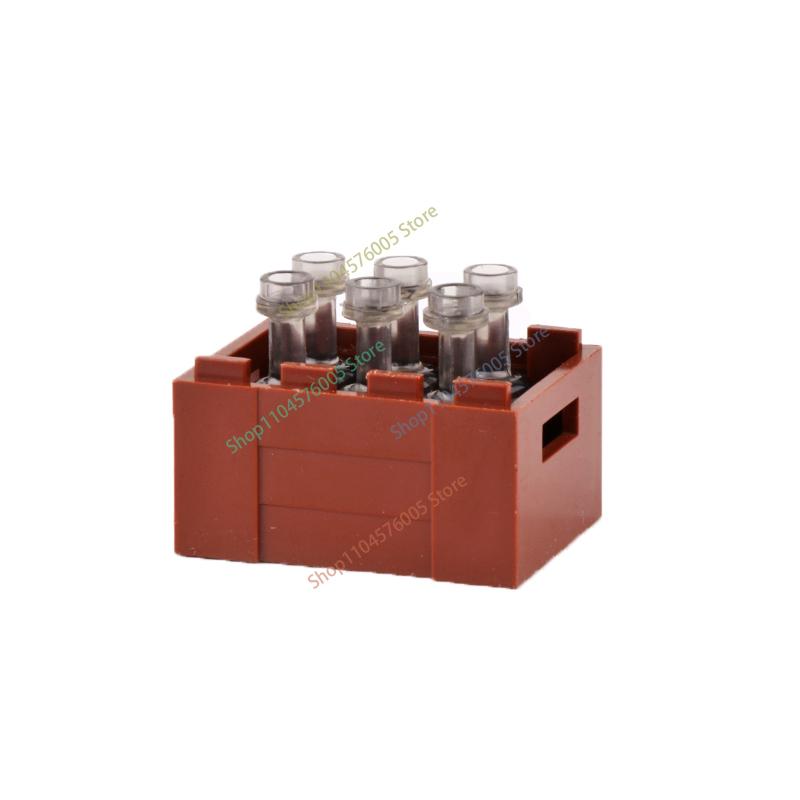 MOC City Scene Accessories Building Blocks Medieval Bonfire Flame Wine Bottle Reagent Bottle Box Compatible Mini Bricks Toys T11