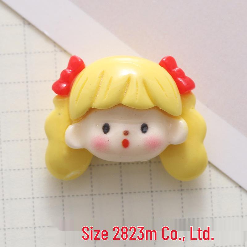 Glossy Cute Girl Resin Accessories for DIY: Phone Case, Hair Clip, Fridge Magnet, Crocs Decor.