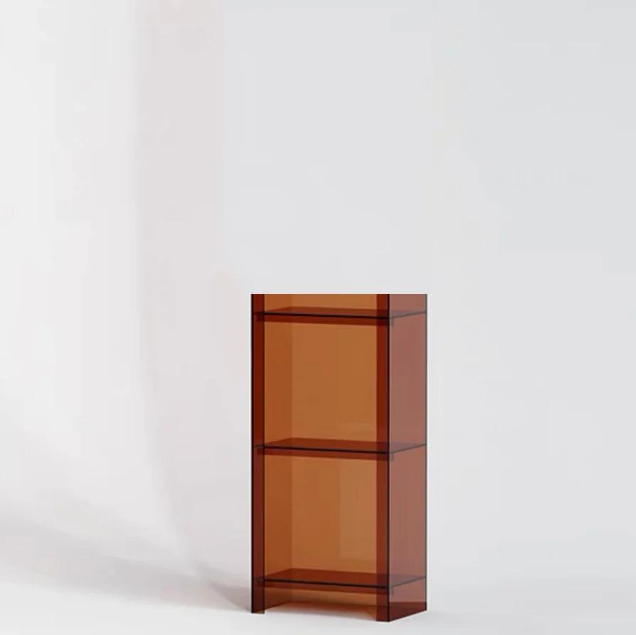 Rainbow Light Luxury Small Bookshelf Balcony Narrow Cabinet Floor Standing Shelf Handbook Against Wall Storage Cabinet Shadow