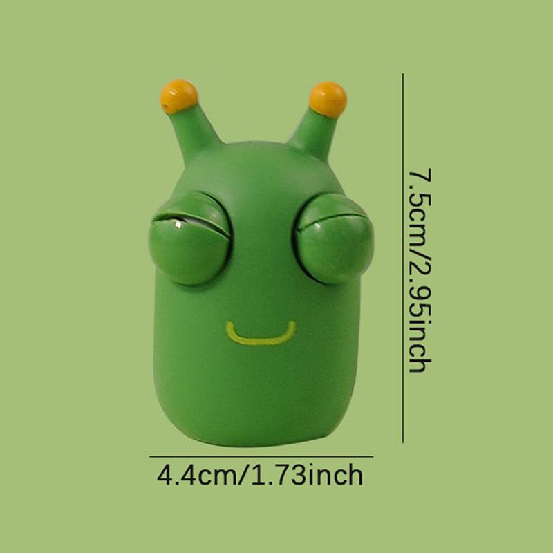 Grass Worm Pinch Toy Squishy Toy Green Eye Popping Worm Squeeze Toy Stress Reliever Anti-Stress Fidget Christmas Kids Party Gift