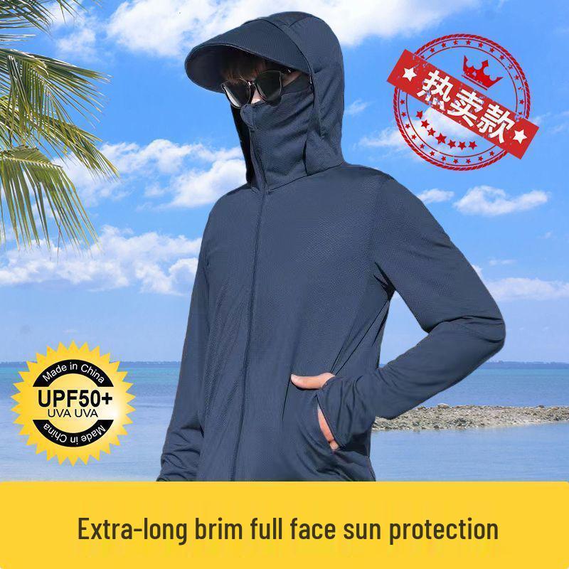 

Мужская дышащая куртка с капюшоном из ледяного шелка с защитой от УФ-лучей для рыбалки - Новая летняя коллекция 2025 M (60-75 jin)