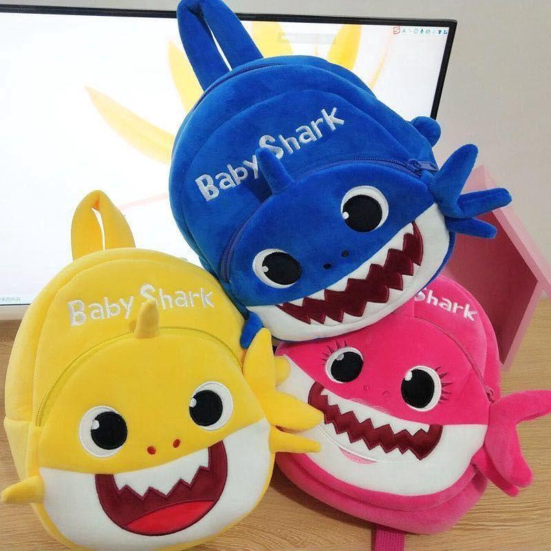 Baby Shark Plush Backpack For Kids Cute Soft Shoulder Bag Childrens Schoolbag Gift