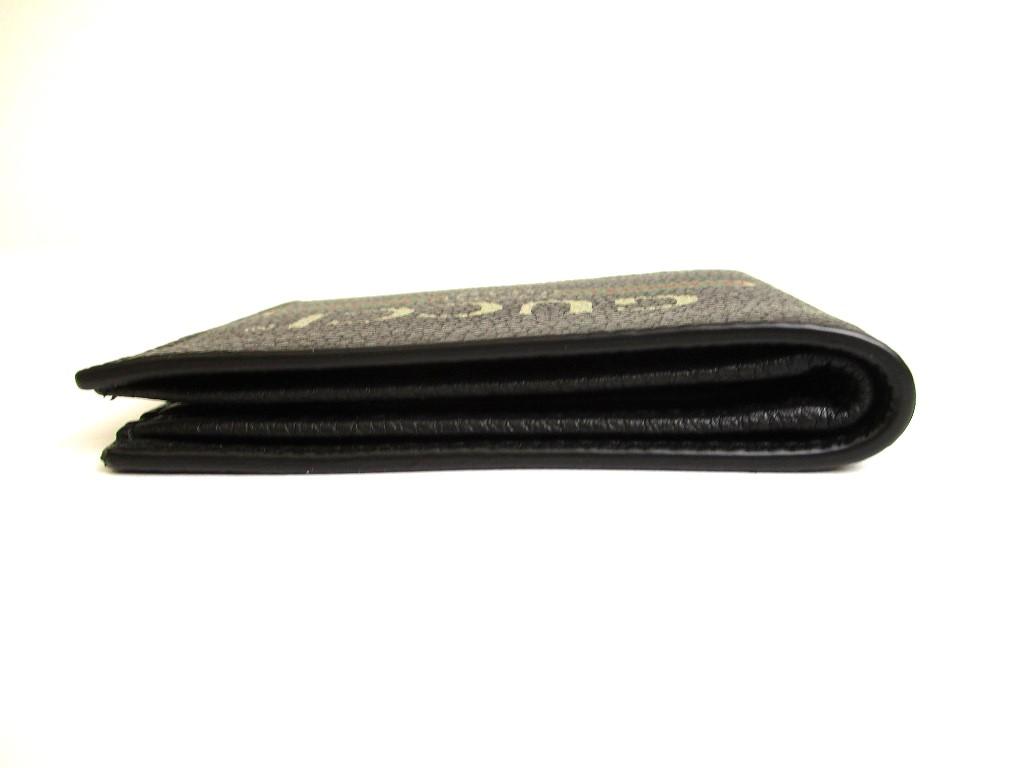 Autentická peněženka GUCCI Vintage Logo Black Leather Bifold Bill Wallet #9711 Repasované