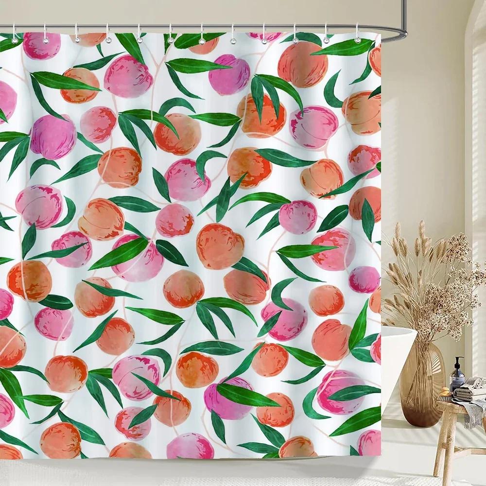 1 pc Fresh Lemon Fruit pattern Shower Curtains Bathroom Polyester Bath Curtains Printing Shower Curtain Decor With Hooks Curtain