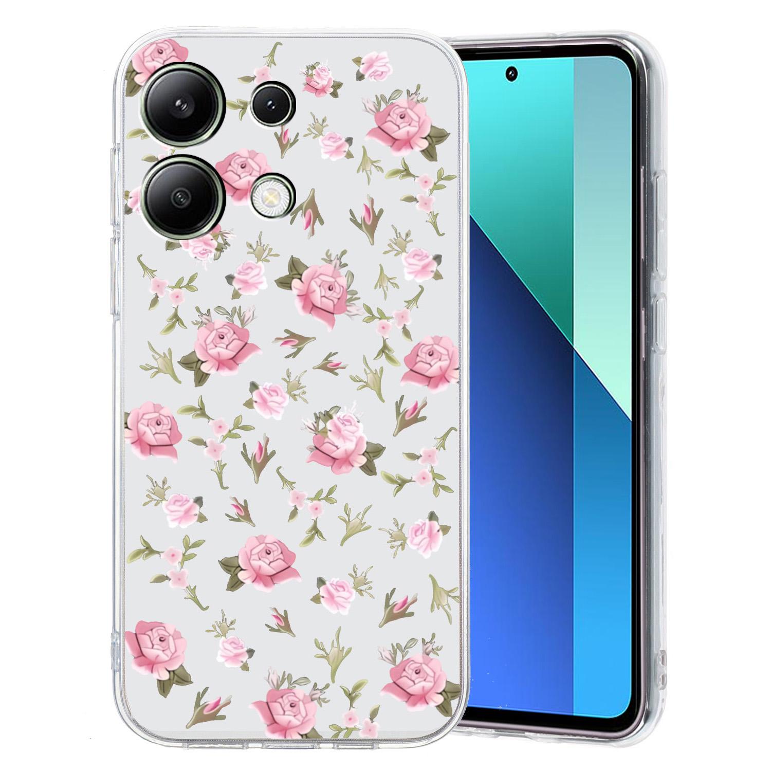

For Xiaomi Redmi Note 13 Pro 5G/Poco X6 5G TPU Case Pattern Printing Back Cover Pink Flower