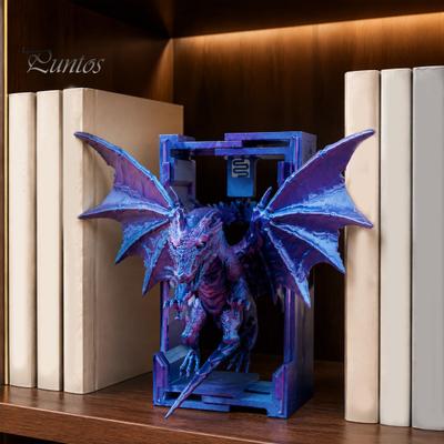 Dunkle Ästhetik Zimmerzubehör Fliegender Drache Buchstütze, 3D-gedruckter PLA Fantasy Dekorativer Buchständer, Einzigartige Regaldekoration im Gothic-Stil für schwere