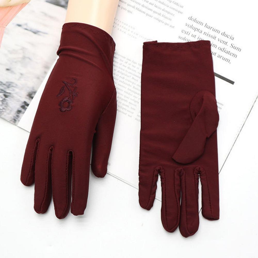 Summer Sunscreen Gloves Women Spring and Autumn Thin Electric Car Riding Etiquette Elastic Jewelry Lace UV Protection