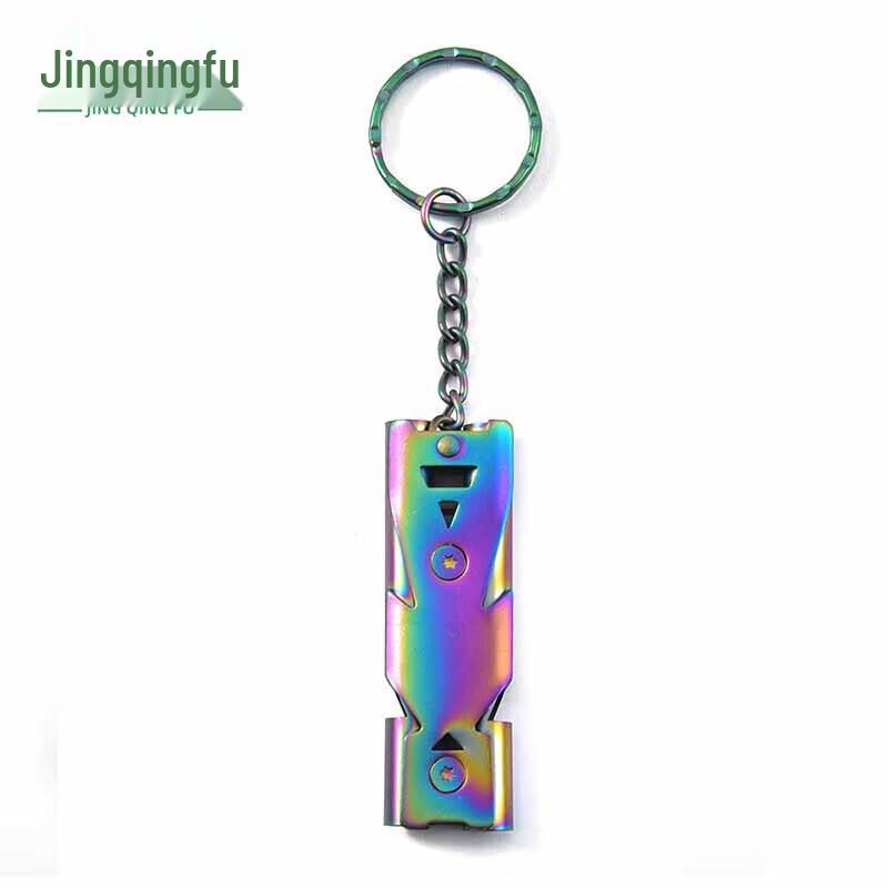 Jingqingfu Stainless Steel Dual-Tube Emergency Whistle 10-pack