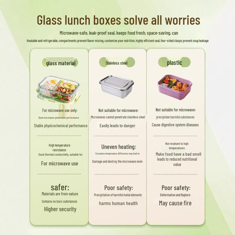 Microwave Safe Glass Bento Box