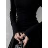 260g Cotton Brushed Autumn/Winter Women's Hollowed Half-High Collar Long Sleeve Base Layer Shirt