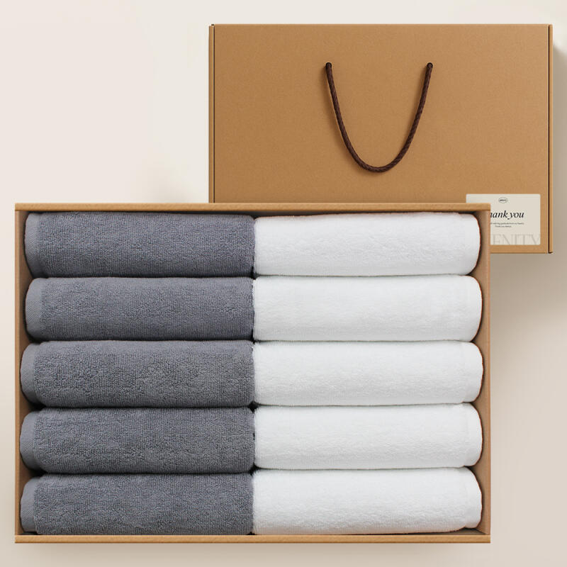 Light 30 count 130g 10-sheet hotel towel set shower towel white