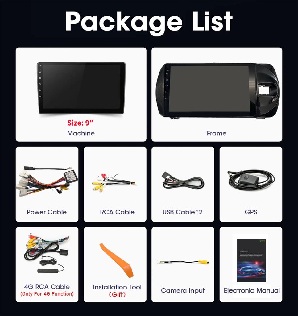 Android For Toyota Vitz 3 XP130 2014-2019 Car Radio Multimedia Player Navigation Wireless CarPlay Touch Head Unit Screen Stereo