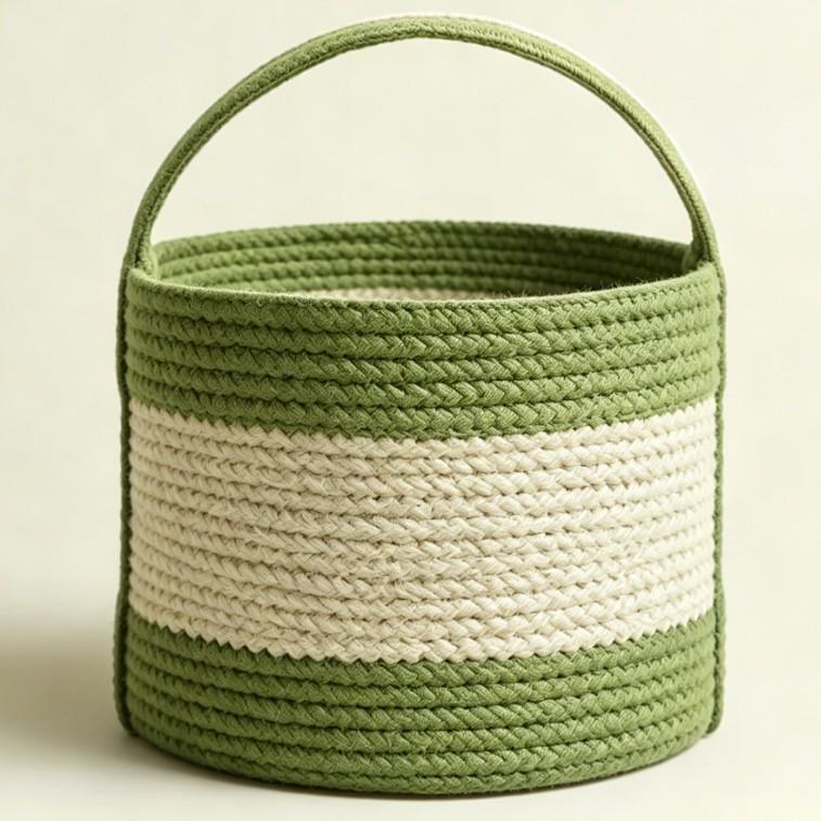Cotton Rope Woven Storage Basket for Snacks, Tea & Keys